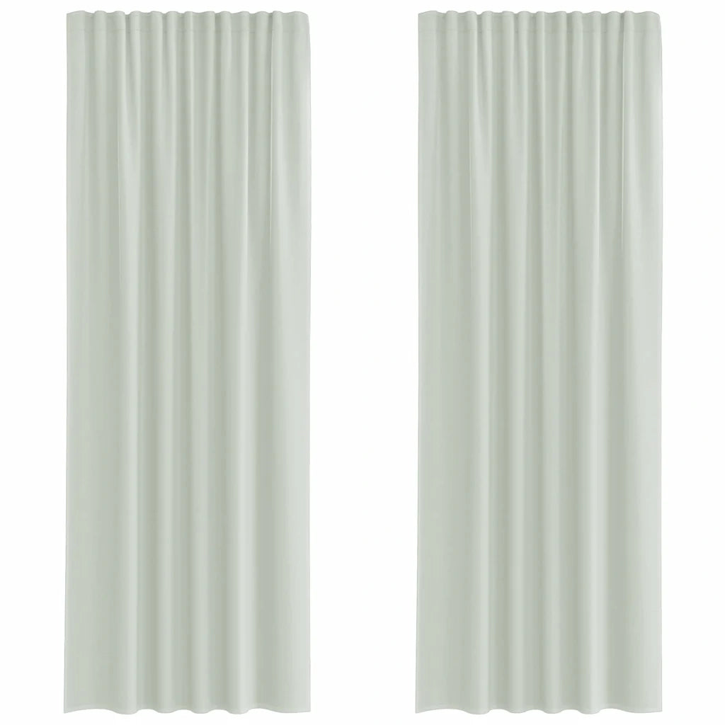 vidaXL Tende in Voile con Tasche per Aste 2 pz Grigio Chiaro