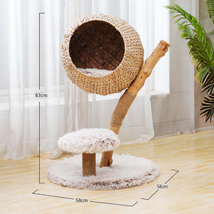 Fudajo Designer Albero tiragraffi design a rami 83 cm con cestino in peluche