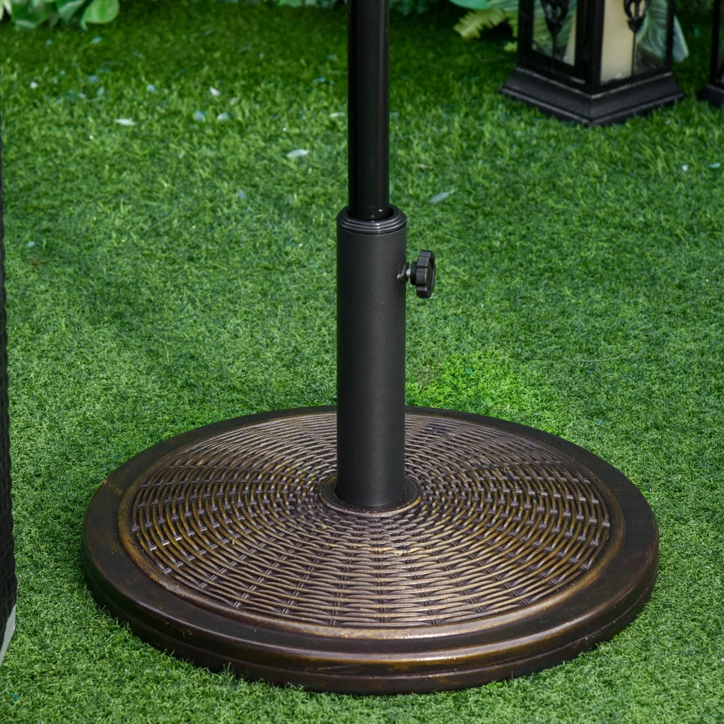 Base per Ombrellone in Cemento Plastica con Effetto Rattan ¨C zephmum ¨C Bronzo ?48x34cm 14kg