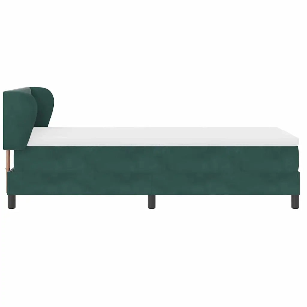 Letto a molle con materasso-Struttura Letto con Materasso Verde scuro 90 x 200 cm Velluto 784888