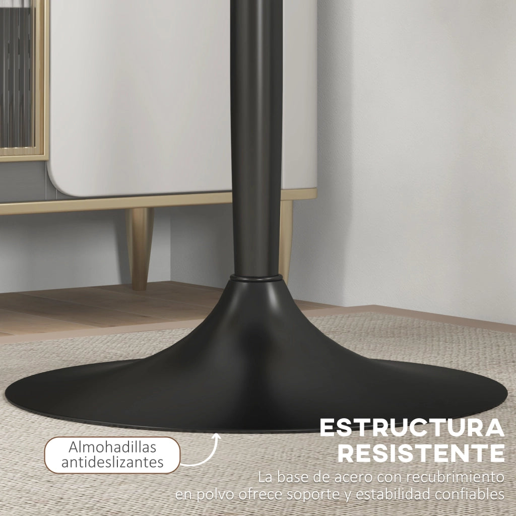Tavolo da pranzo rotondo allungabile ¨C zephmum ¨C nero, acciaio, ?60x102 cm