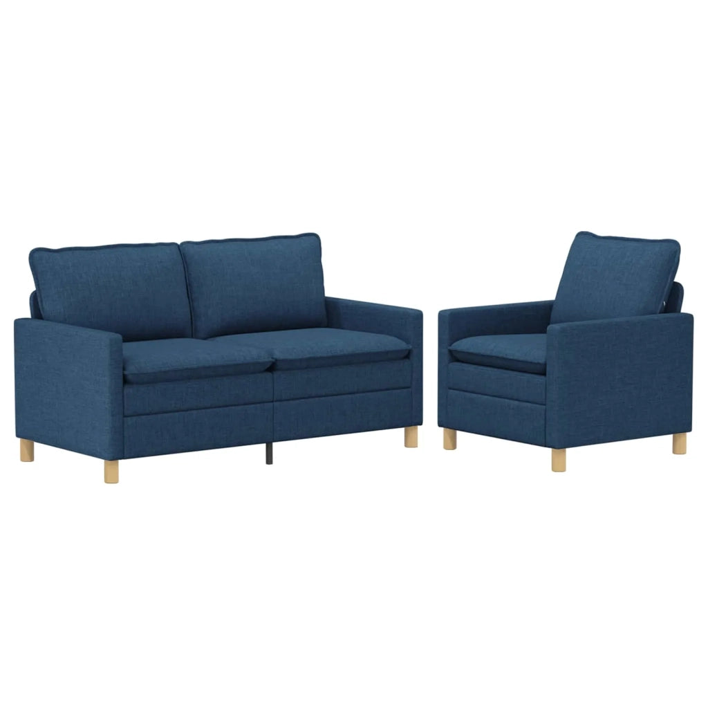 Set di divani 2 pz Blu Tessuto 3417066