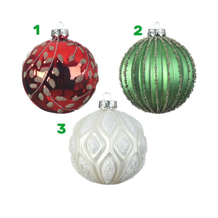 Palla bianca-rossa-verde 10 cm