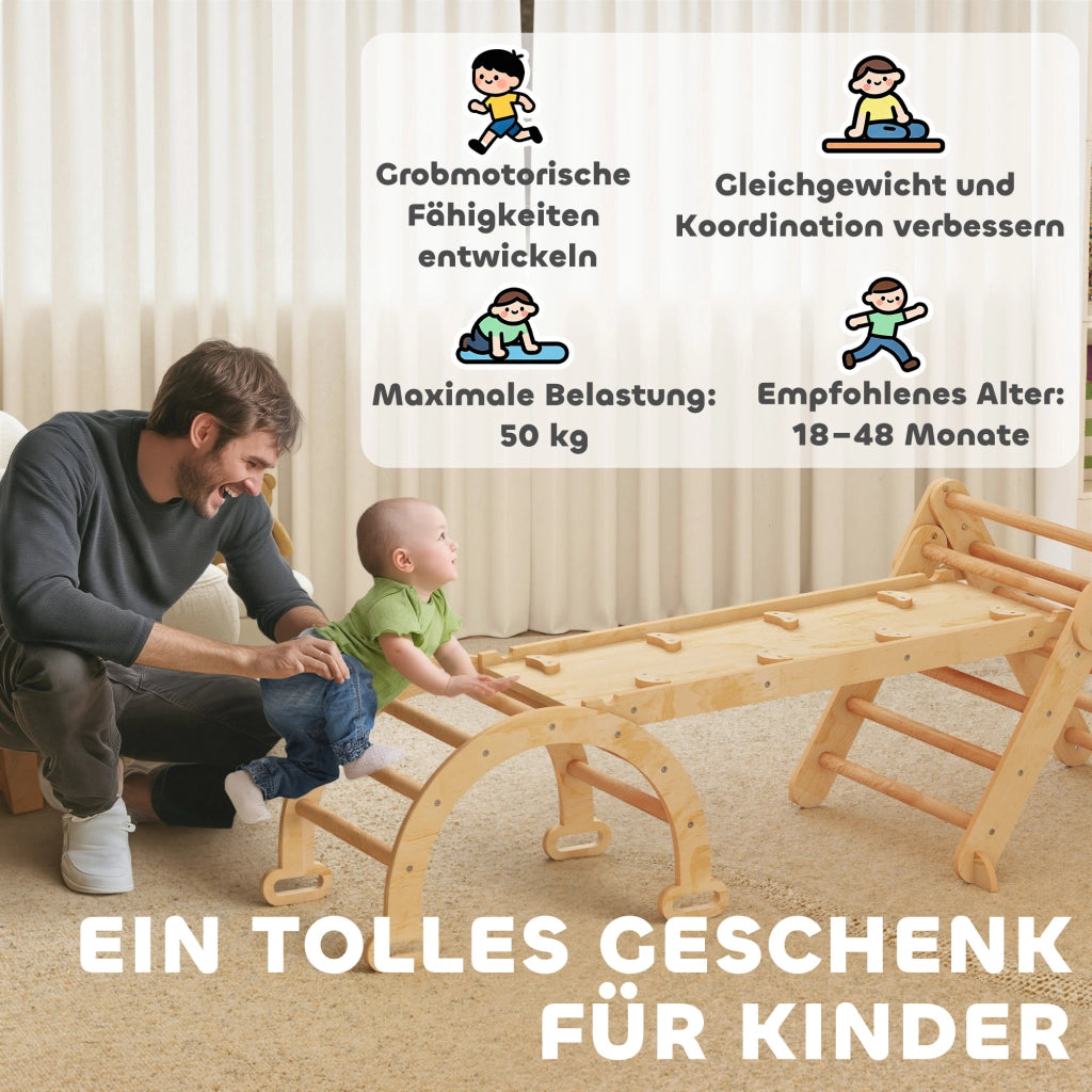 Casetta da gioco con scivolo e scala ¨C zephmum ¨C legno, per bambini 1.5-4 anni, pieghevole