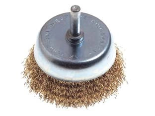 SPAZZOLA A TAZZA FILI OTTONE PER TRAPANO- - ø mm.50 codulo mm.6 PG 495.00 - 2 blister PG