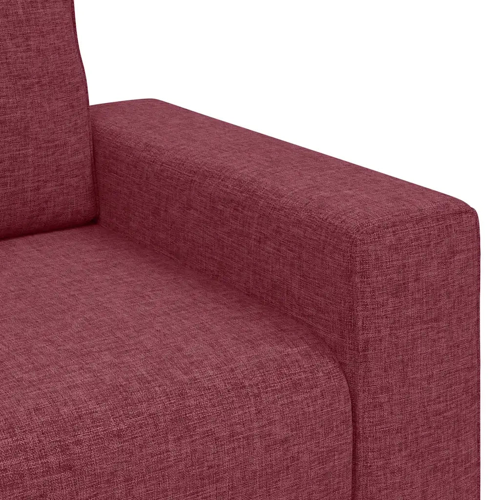 Set di Divani 2 pz con Cuscini Rosso Vino in Tessuto
