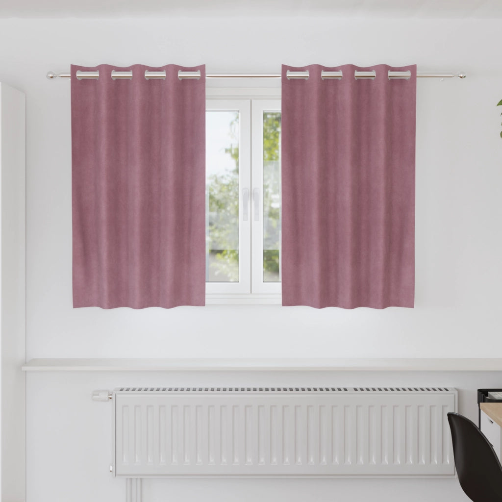 Tende oscuranti  con occhielli 2 pezzi in velluto rosa scuro