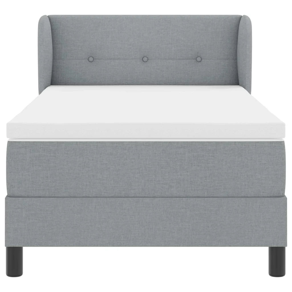 Letto a molle con testiera Grigio chiaro 80 x 200 cm Tessuto 3339989