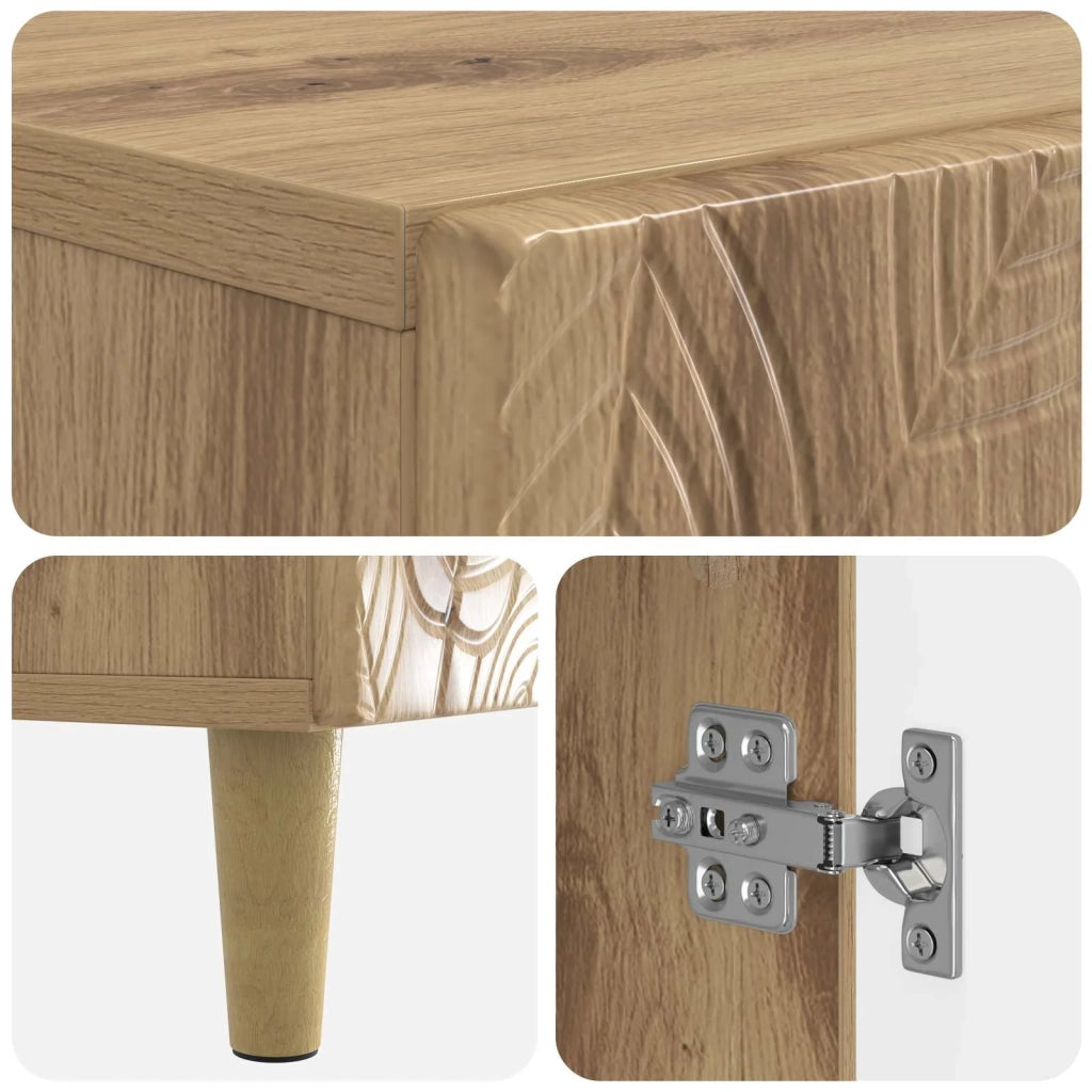 Mobiletto da Bagno DELFT Rovere Artigianale 30 x 31 x 80 cm 897054