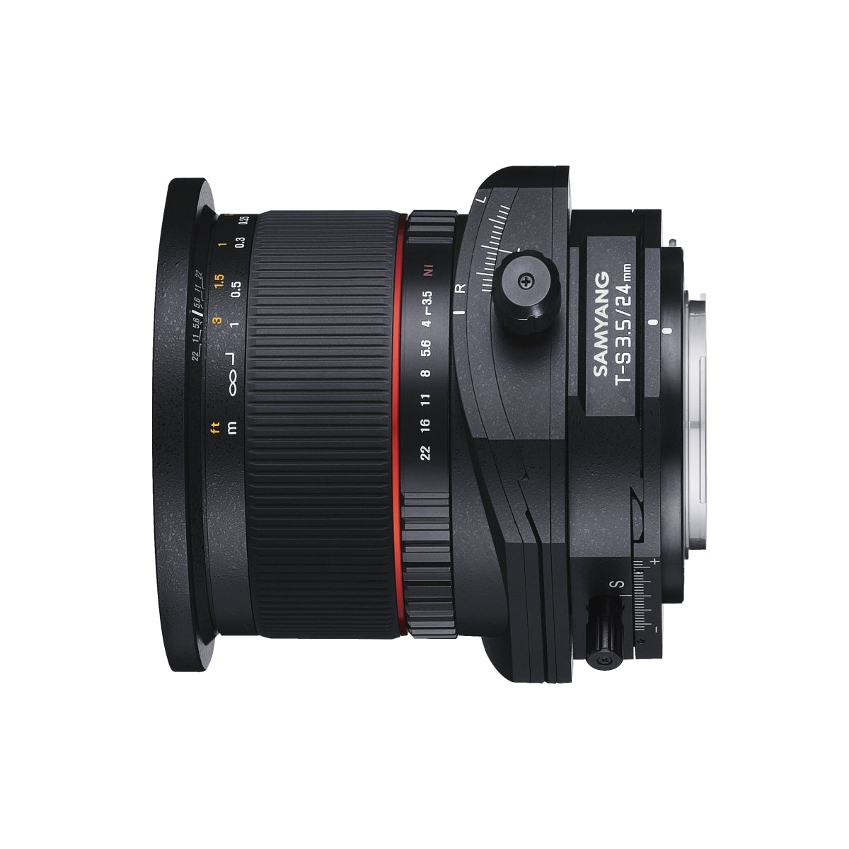 Obiettivo tilt shift 24 mm compatibile con Canon EF, per DSLR, basculante e decentrabile, grandangolo e messa a fuoco manuale