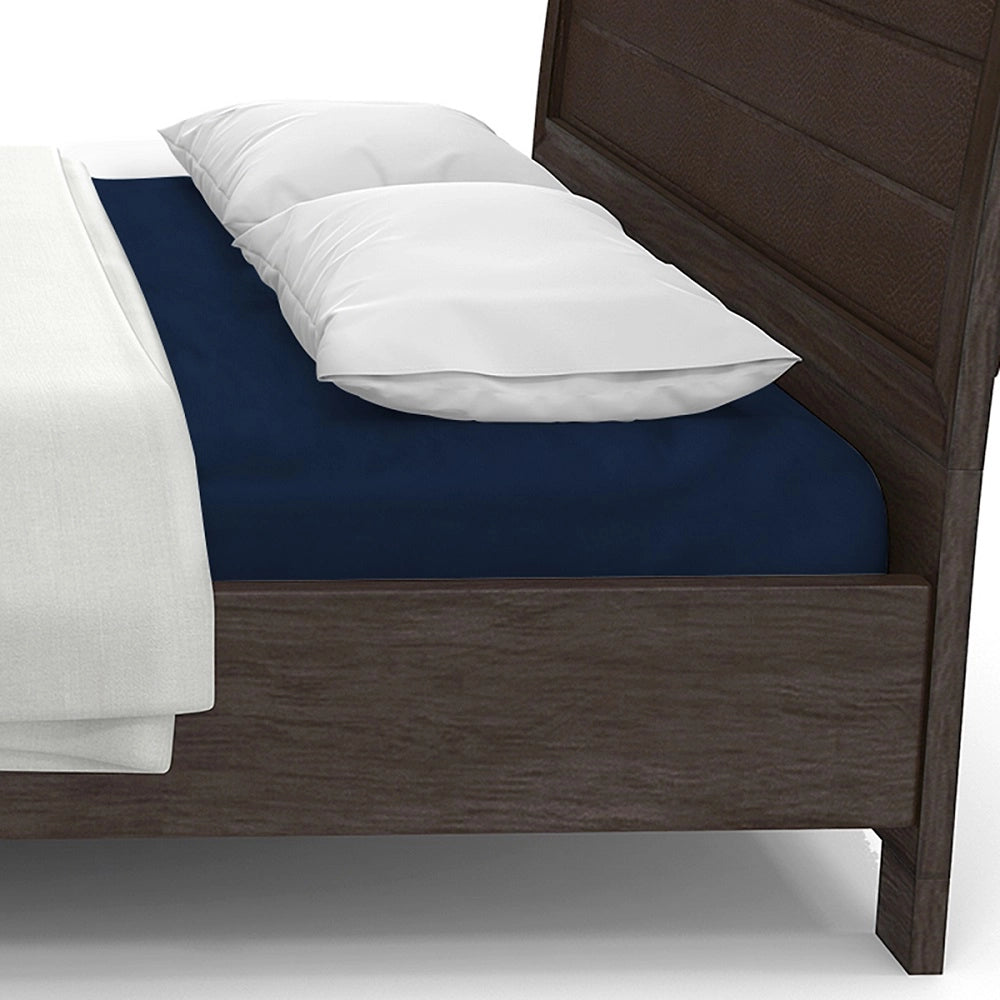 Lenzuolo letto sotto con angoli 100% puro cotone Made in Italy tinta unita Blu - 1 Piazza e mezza