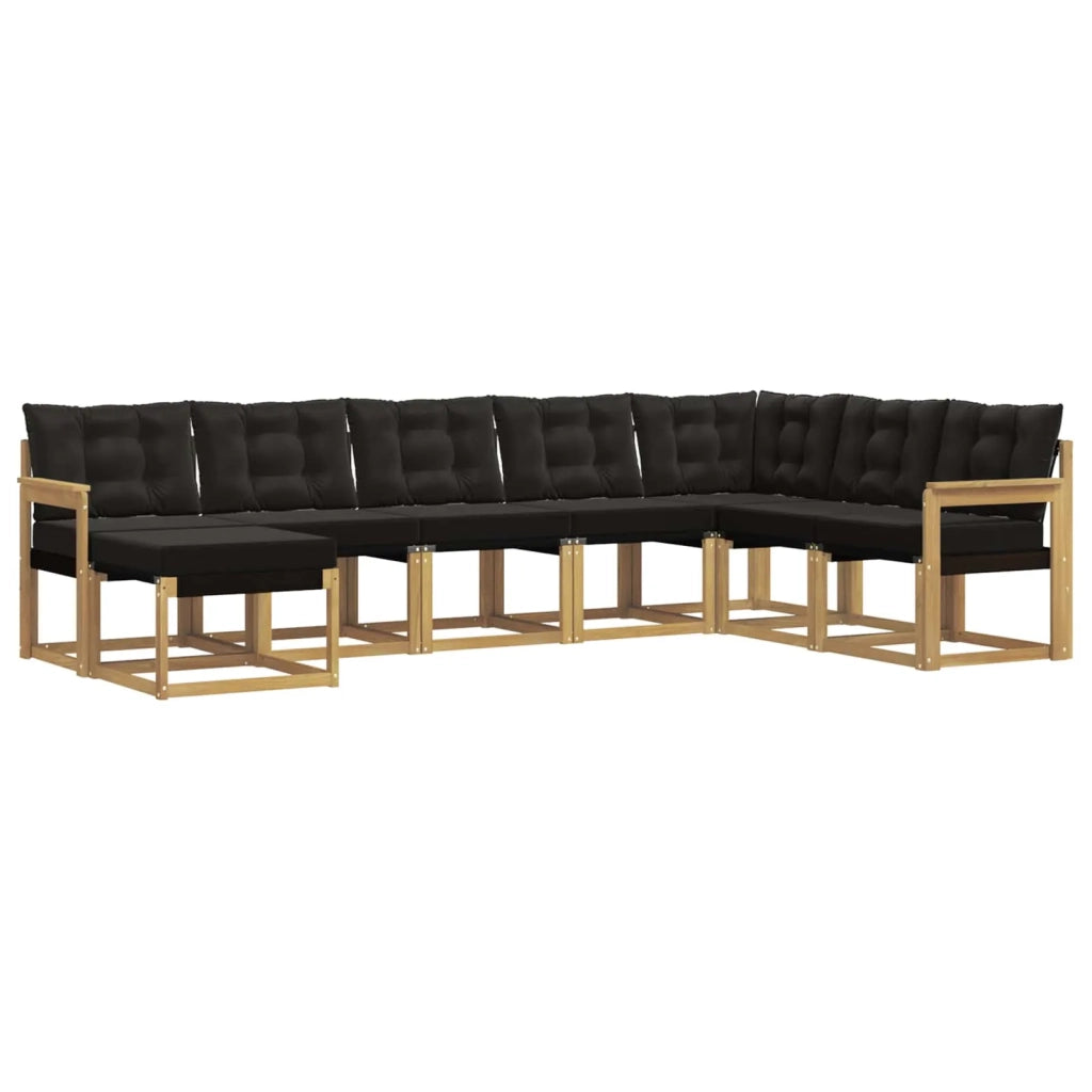 Set di divani da esterno 8 pz Bianco e Nero 3389758