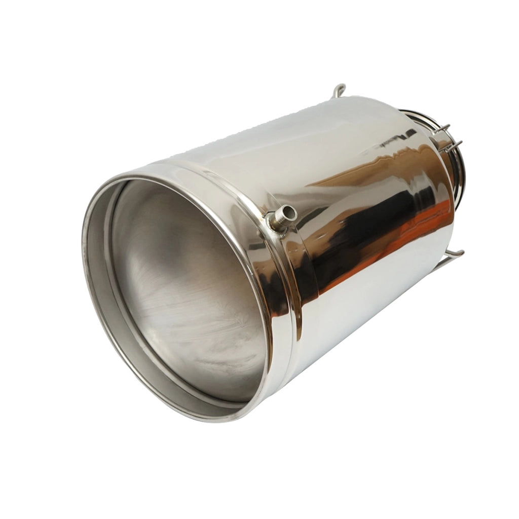 Brocca per latte in acciaio inox con coperchio da 40 litri con rubinetto per mungitrice per mucche Breckner Germany