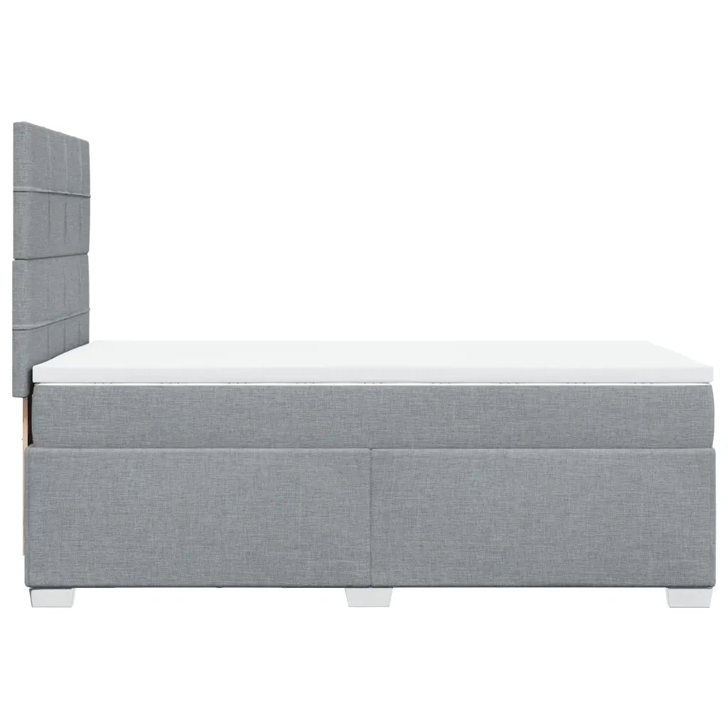 vidaXL Giroletto a Molle con Materasso Grigio Chiaro 90x190 cm Tessuto