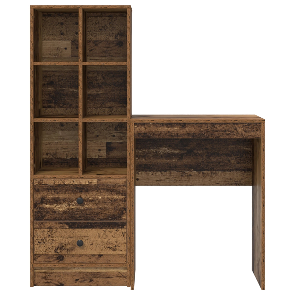 Scrivania con spazio di archiviazione Legno vecchio Legno ingegnerizzato