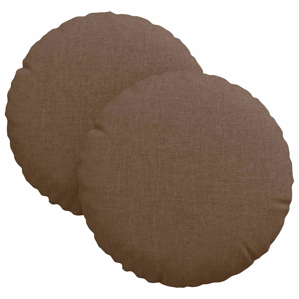 Cuscini per Seduta 2 pcs Marrone Ø30 x 13 cm Tessuto