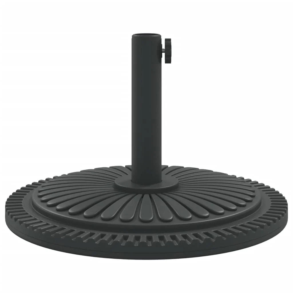 Base stabile per ombrellone da esterno rotonda 45 x 31,5 cm con eleganti motivi in ​​PE nero 02_0056650
