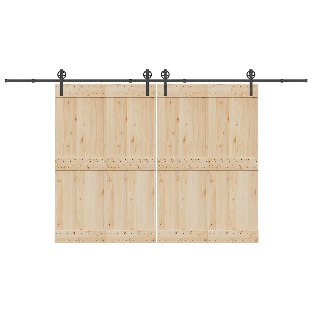 Kit di Binari per Porte Scorrevoli 400 cm Acciaio Nero CFW7558065