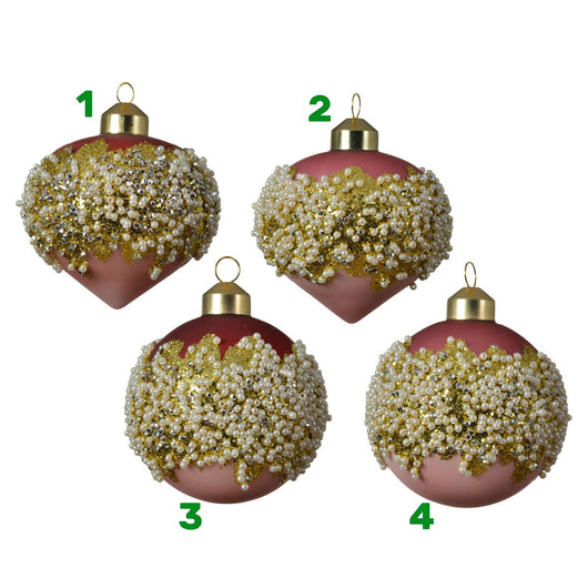 PALLA DI VETRO OPACO CON PERLE