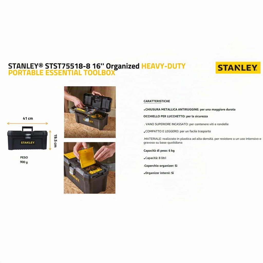 Cassetta Portautensili Essential Cm 40 5 x 20 5X19 5 H Stanley