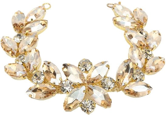 Decorazione a catena 20,5 cm - Decorazione con strass - Applique per matrimonio - Decorazione per abiti - Decorazione per cinture di scarpe - Materiale premium