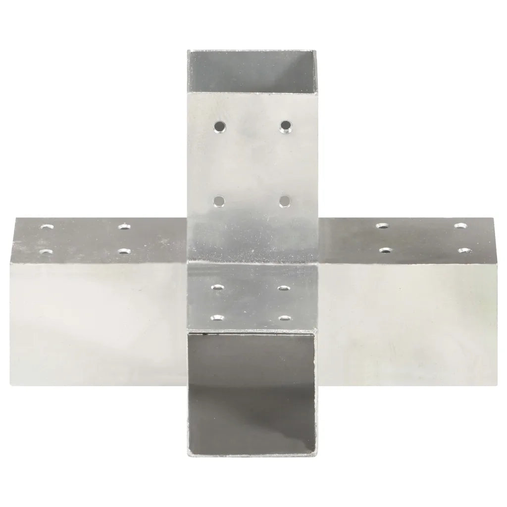 Connettori per Pali a Forma di X 4 pz in Metallo Zincato 71x71 mm cod mxl 77838
