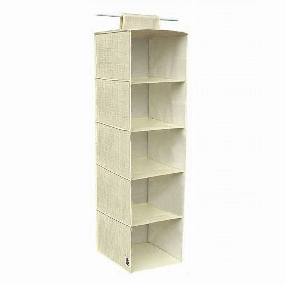 Trade Shop - Organizer Armadio Porta Tutto Pensile Tessuto Scarpe Borse 5 Piani 30x30x100cm -