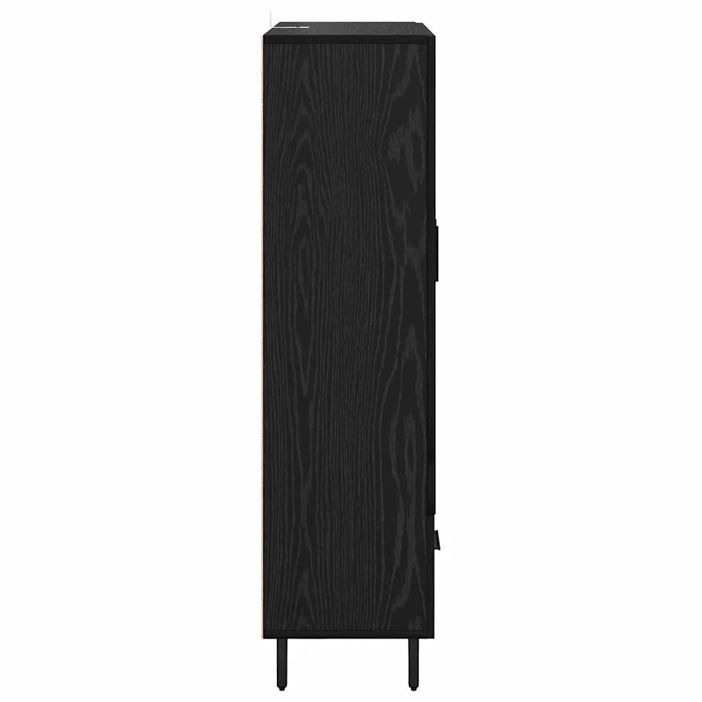 Credenza | Madia | Buffet da pranzo | Armadio da pranzo Rovere Nero 69,5 x 31 x 115 cm Legno multistrato
