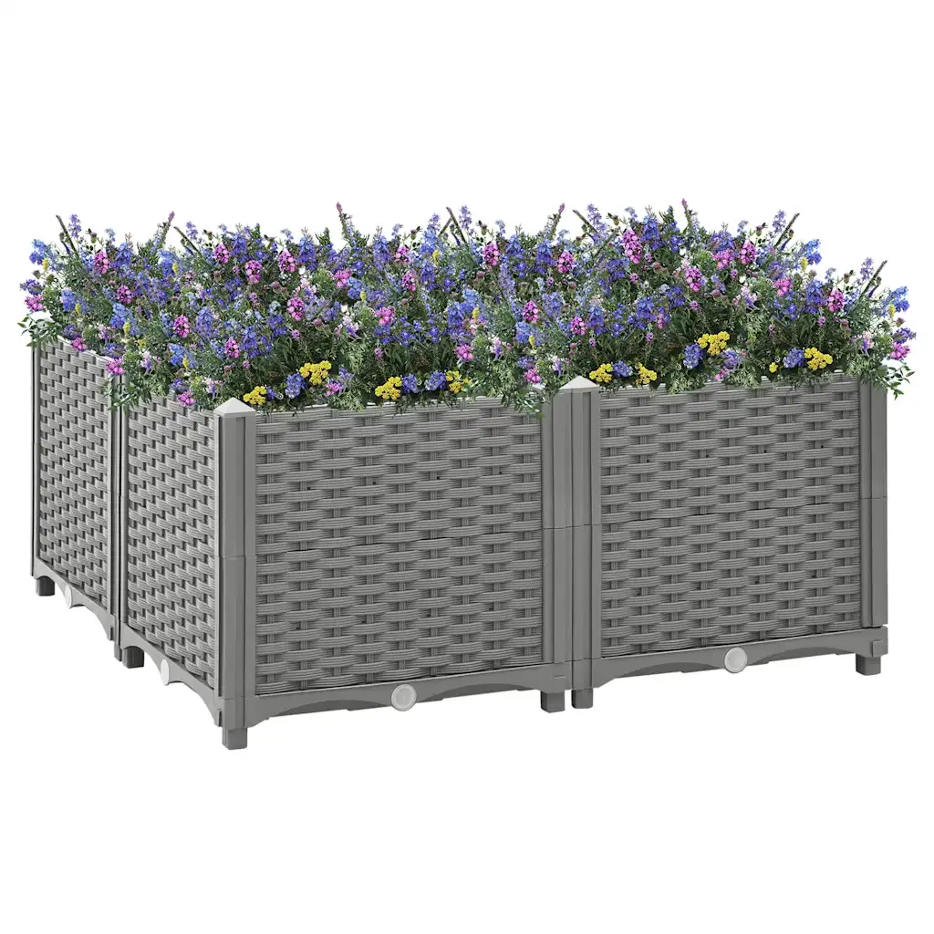 Fioriera Rialzata-Vaso da Esterno-Fioriera Elevata 80x80x38 cm in Polipropilene 559638