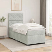 Letto box spring con materasso Grigio Chiaro 80 x 200 cm 3453536