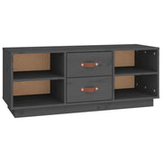 Mobile TV | Armadietto TV | Mobile Porta TV Grigio 100x34x40 cm in Legno Massello di Pino