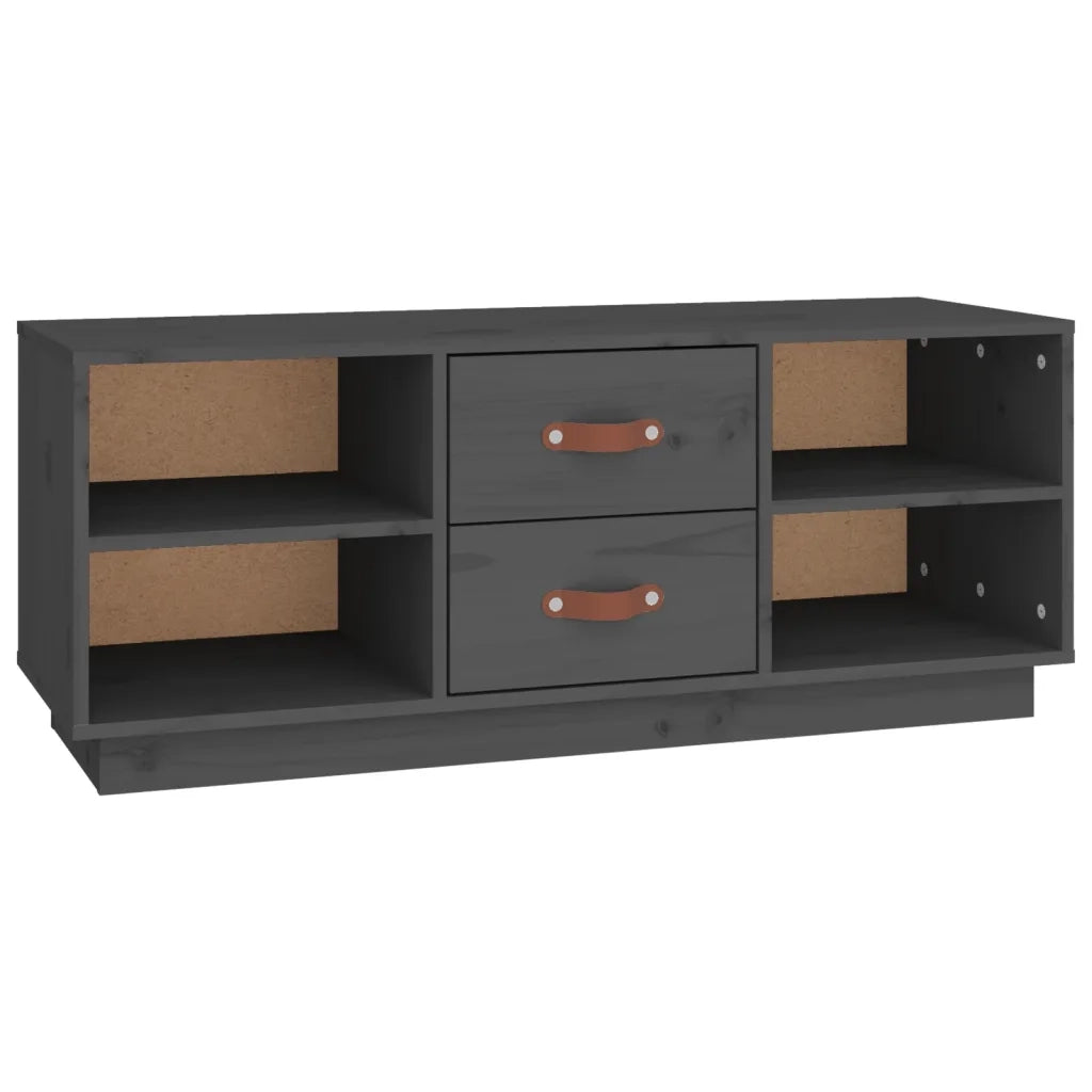 Mobile TV | Armadietto TV | Mobile Porta TV Grigio 100x34x40 cm in Legno Massello di Pino