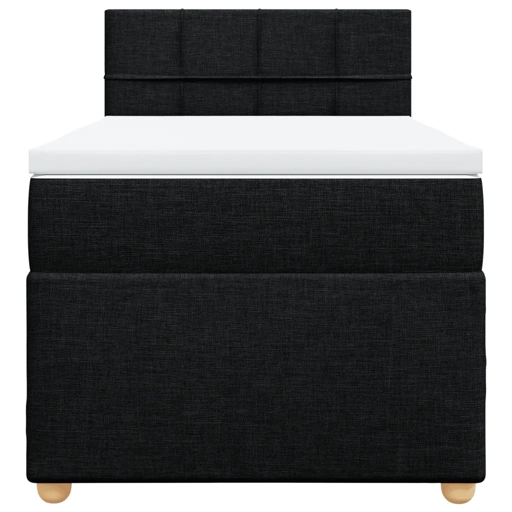 Giroletto a Molle con Materasso Nero 90x200 cm in Tessuto 3286565
