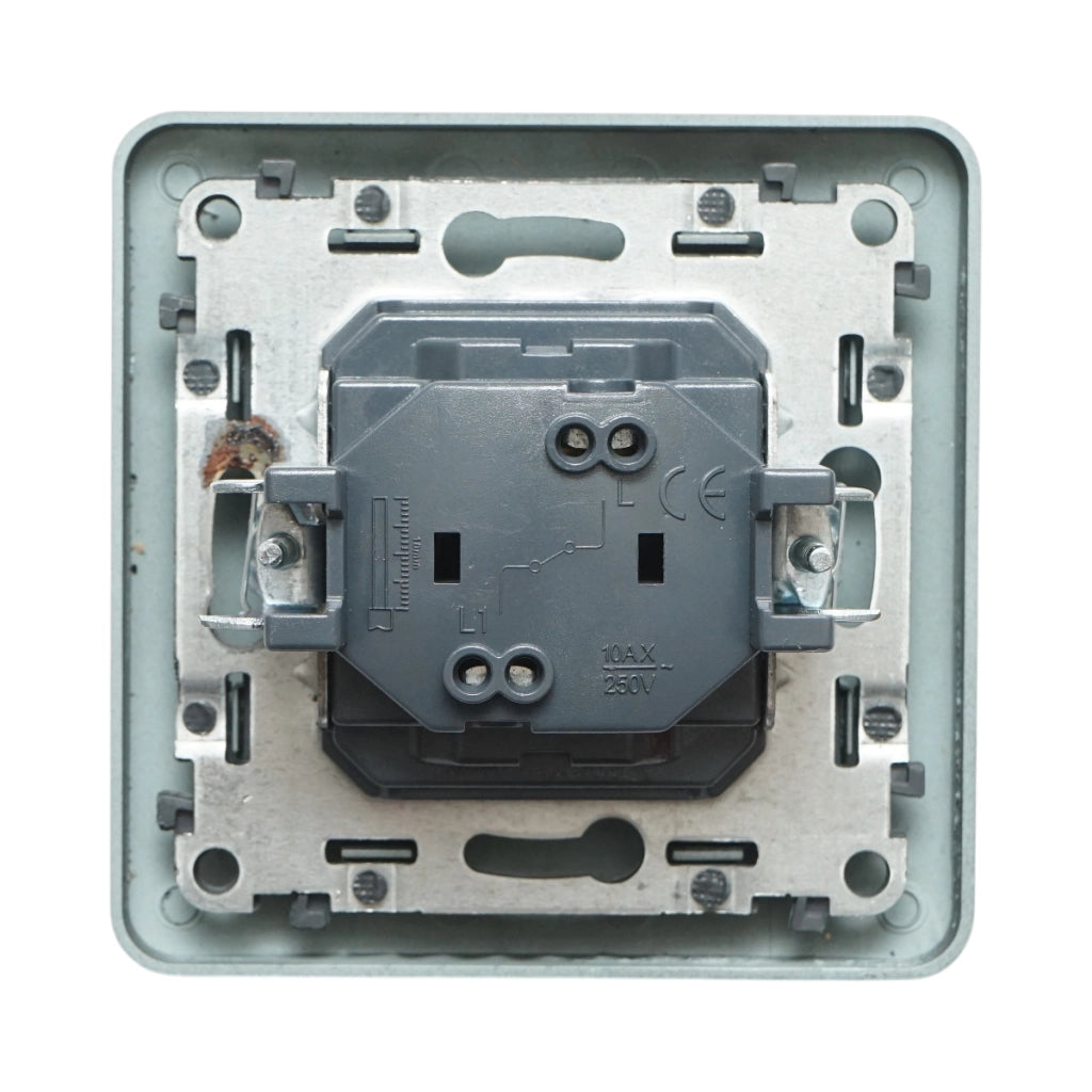 Interruttore campanello LED con ritorno, nero, da incasso, 220V, 10AX, PC 80x80mm