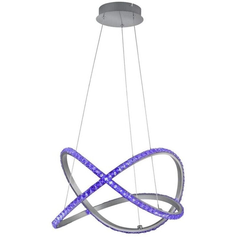 RUBIN LAMPADARIO A SOSPENSIONE A LED 50 CM CRISTALLO CON TELECOMANDO