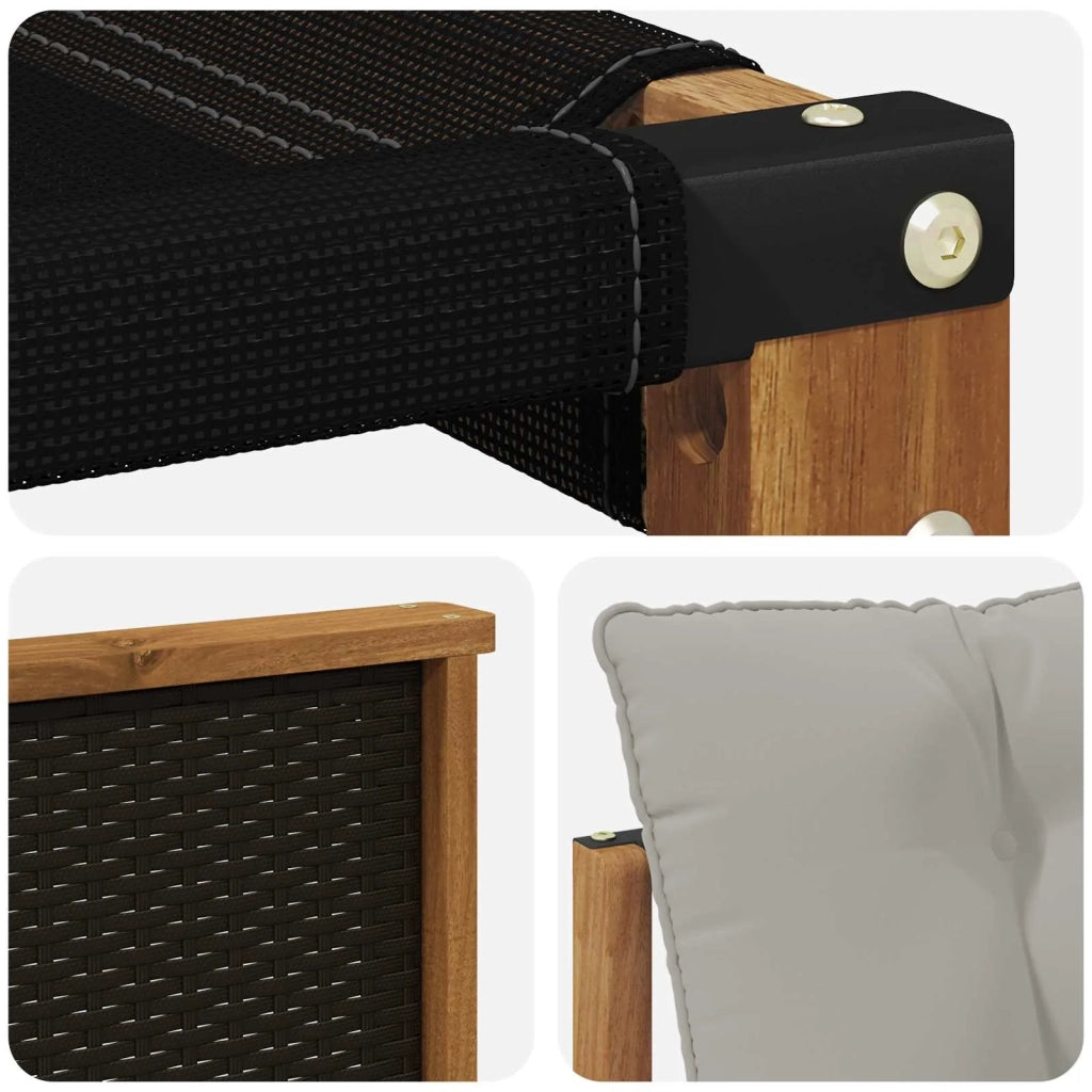 Set di divani da esterno-Sofa da giardino Legno di Acacia Massello e Textilene 512219