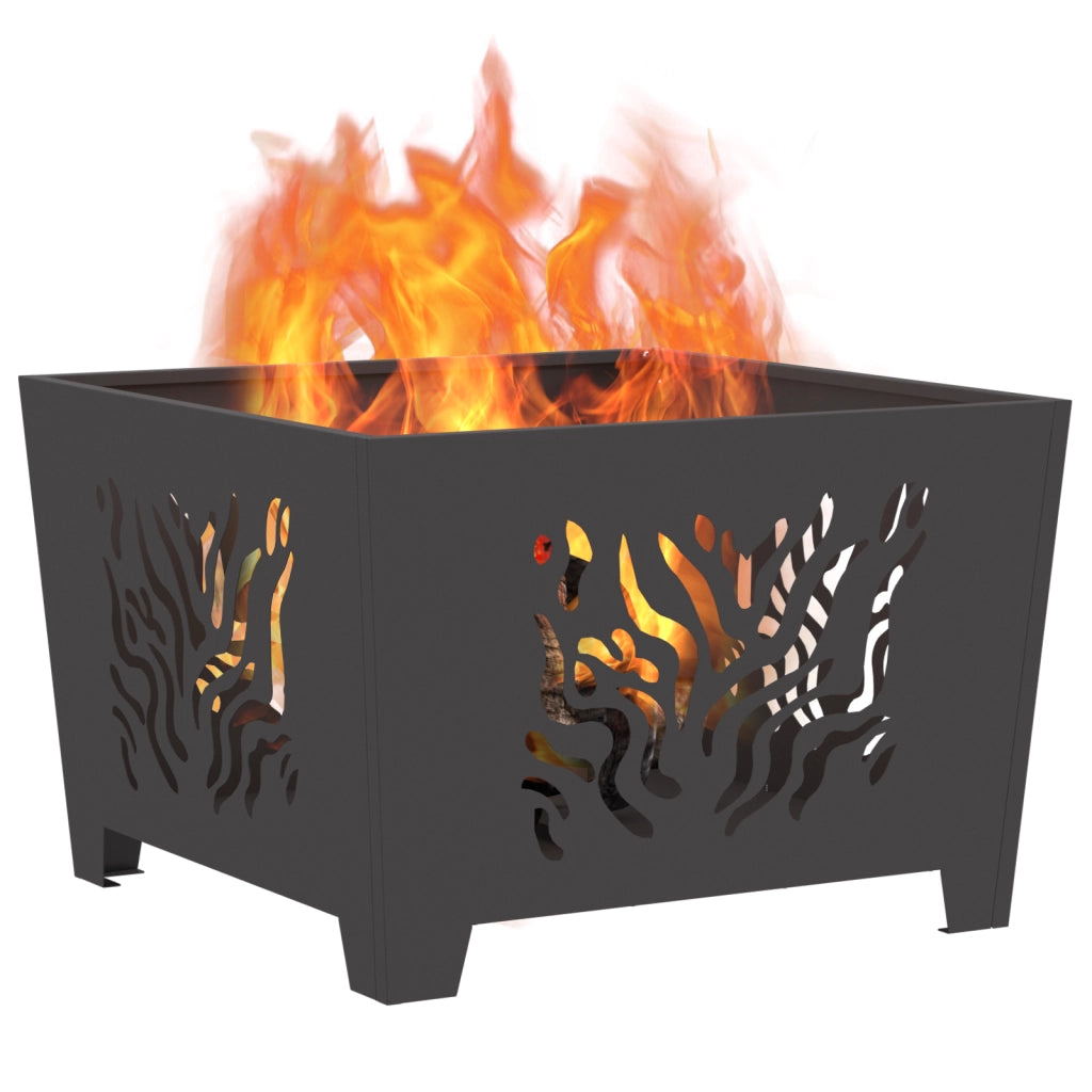 Braciere Quadra Nera 60x60x40 cm Acciaio
