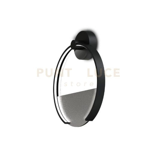 TOY-A F Applique led 30W struttura nera diffusore in vetro fumè dimmerabile SDD 2800 - 5000k