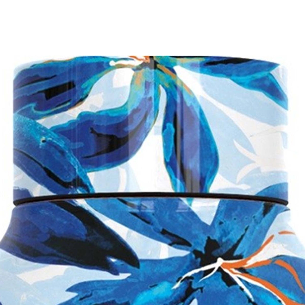 Bottiglia Termica 510 ml a Doppia Parete con Decorazione Floreale Hibiscus Turchese Quokka