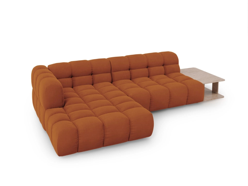 Cosmopolitan Design - Divano angolare modulare sinistro "Sky" 4 posti in velluto terracotta 