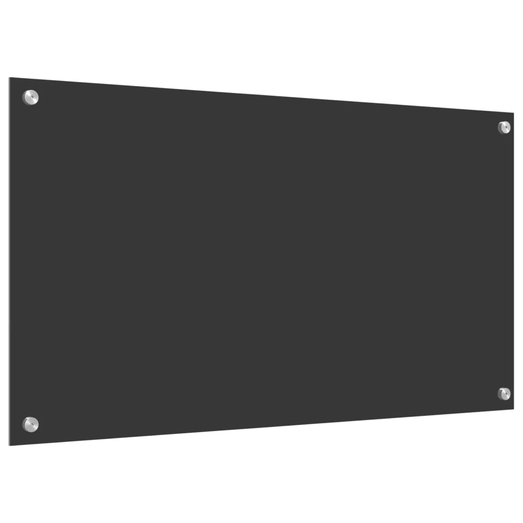 Paraschizzi da cucina moderno 90 x 50 cm elegante protezione murale resistente al calore in vetro temperato grigio scuro 02_0058454