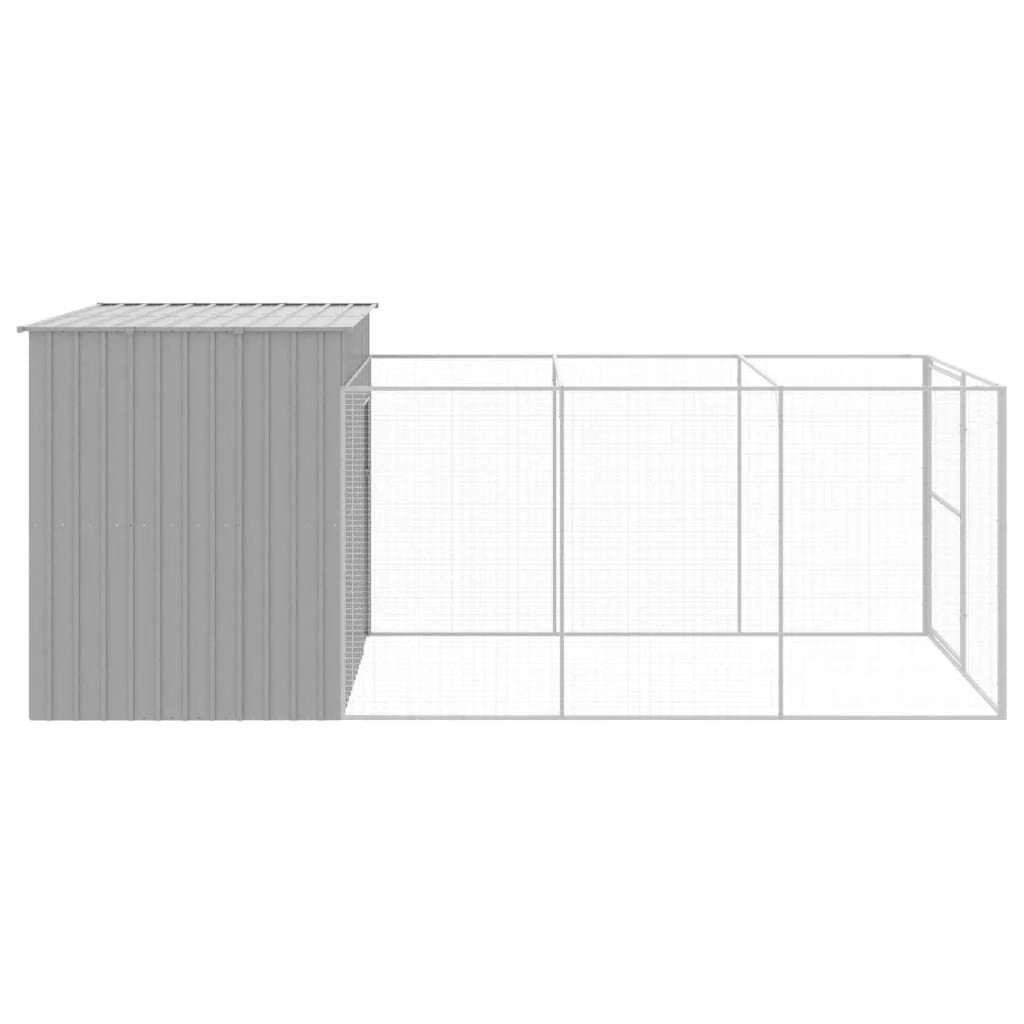 Cuccia per cani con recinto chiaro 214 x 457 x 181 cm grigio 02_0043508