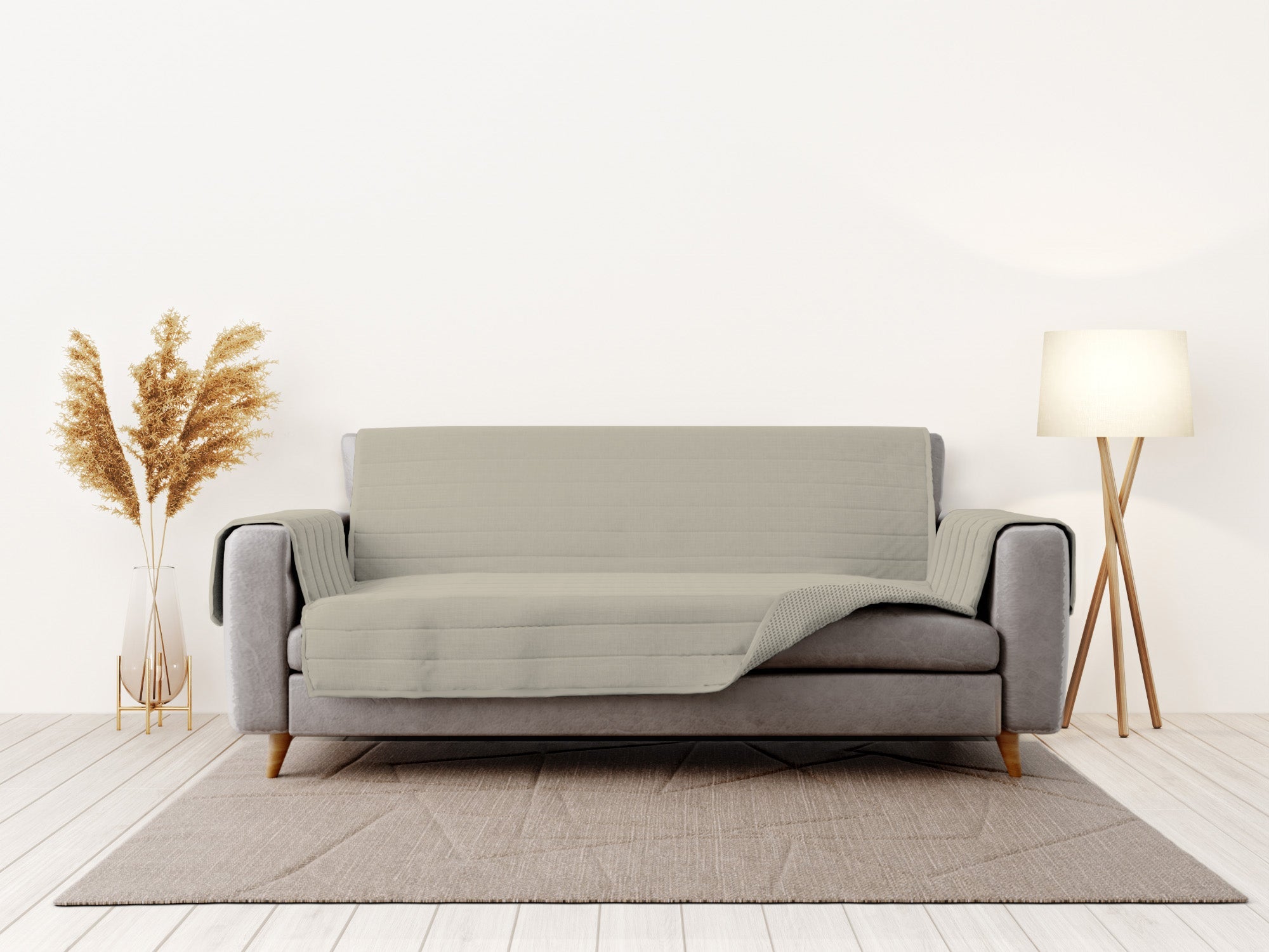 Copridivano Trapuntato 1 Posto in Microfibra Panna