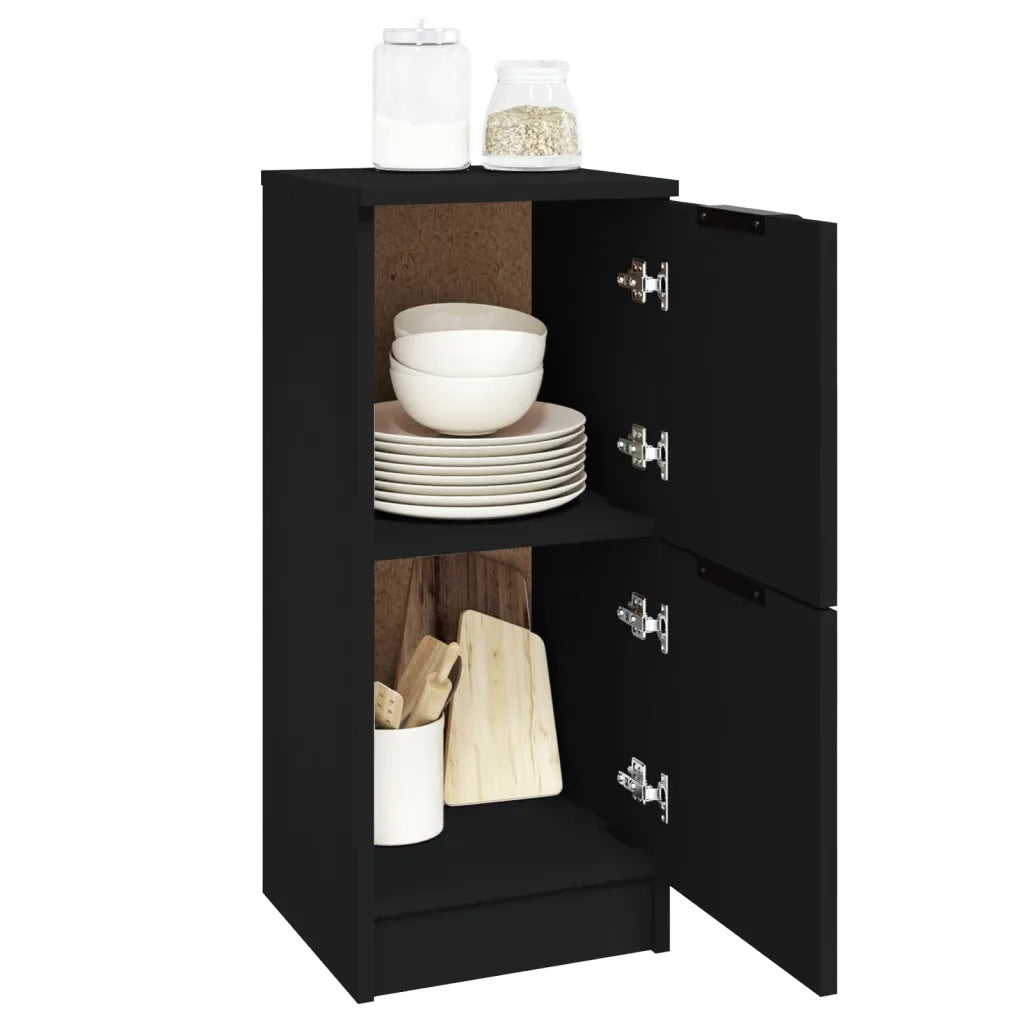 Credenze 2 pz | Madia | Buffet da pranzo | Armadio da pranzo Nere 30x30x70 cm in Legno Multistrato