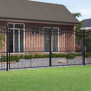 Cancello per recinzione Kampen con punta a lancia Nero 394,5x172 cm in acciaio 151103