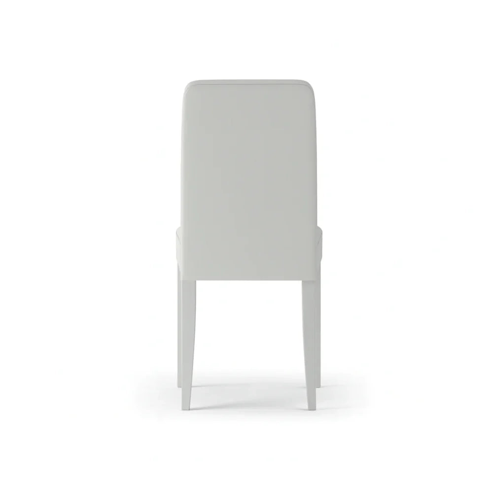 Set di 2 sedie da pranzo imbottite in similpelle bianca Alina con struttura in legno facili da pulire Made in Italy | Duzzle