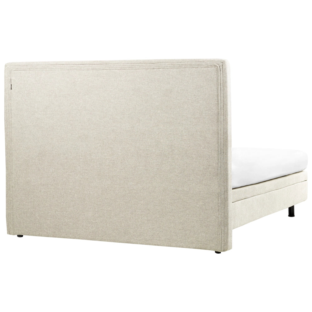 Letto Tessuto Beige chiaro Elettrico Regolabile con Telecomando 160 x 200 cm