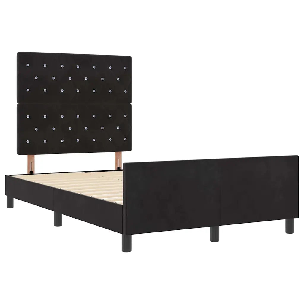 Letto a molle con testiera Nero 120 x 200 cm Velluto 3344863