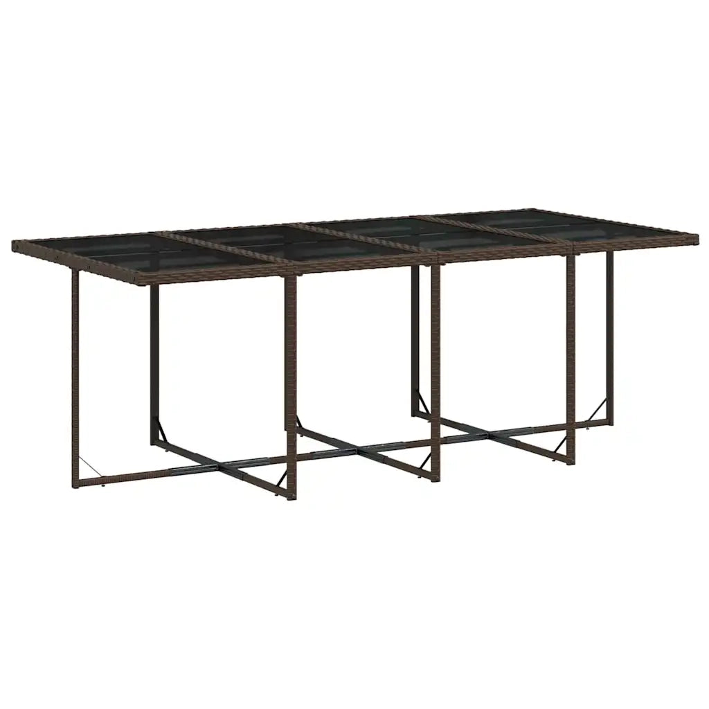 Set da Pranzo da Giardino 13pz con Cuscini Marrone Polyrattan 3211581