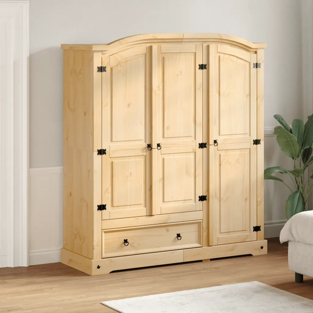 vidaXL Armadio Corona 151,5x52x170 cm in Legno Massello di Pino